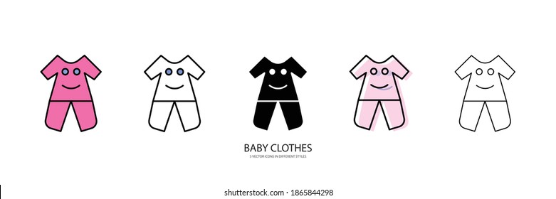 Baby clothes vector type icon