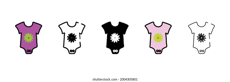 icono de tipo vector de ropa de bebé