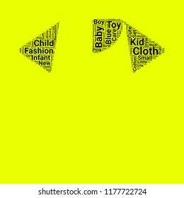baby clothes word cloud. word cloud of baby clothes shape can be use for blog.