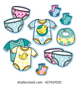 Baby clothing and accessories one piece bodysuits diapers bib socks