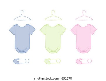 Baby clothing hanger and safety pin