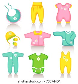 Baby clothing icons