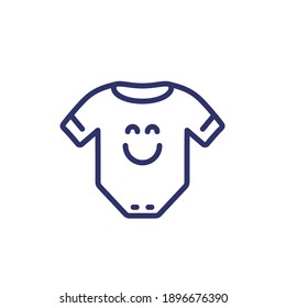 baby clothing line icon on white