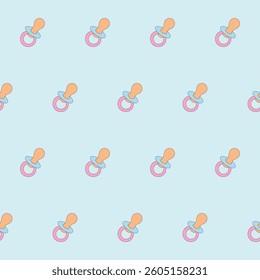 Baby Clothing Textile Seamless Swatch Background. Hand Drawn Doodle Funny Cute Infant Fabric Pattern. Cute Kawaii Whimsical Wrapping, Wallpaper Nursery Design. Vintage Elegant Retro Style. Nappy Cover