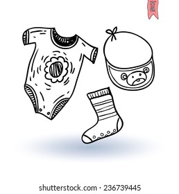 baby clothing, vector illustration