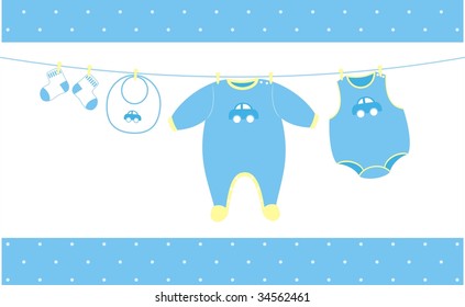 baby cloths illustration, ideal for baby shower theme, individual objects very easy to edit