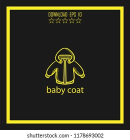 baby coat sketch vector icon