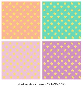 Baby color stars pattern set vector