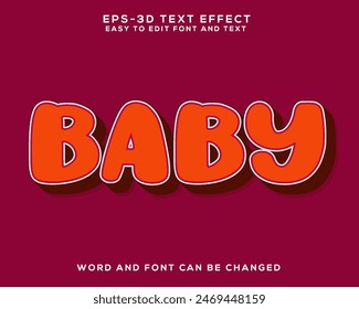 Baby colorful 3d text effect