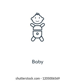 Baby concept line icon. Linear Baby concept outline symbol design. This simple element illustration can be used for web and mobile UI/UX.