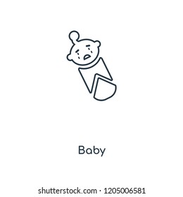 Baby concept line icon. Linear Baby concept outline symbol design. This simple element illustration can be used for web and mobile UI/UX.