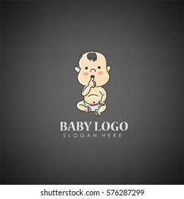 Baby concept logo template. Label for childcare, hospital, company or organization. Vector illustration