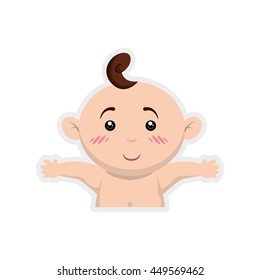 Baby concept represented by boy cartoon icon. Isolated and flat illustration 