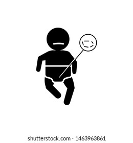 Baby, constipation, feces icon. Element of baby icon