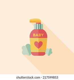 baby cosmetics flat icon with long shadow,eps10