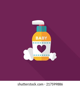 baby cosmetics flat icon with long shadow,eps10