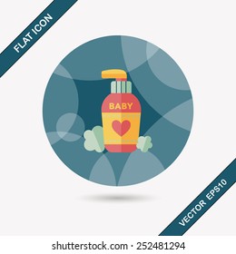 baby cosmetics flat icon with long shadow,eps10