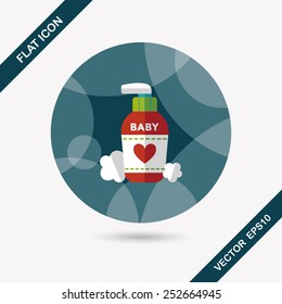 baby cosmetics flat icon with long shadow,eps10