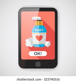 baby cosmetics flat icon with long shadow,eps10