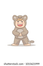 baby costume rat cute character icon avatar