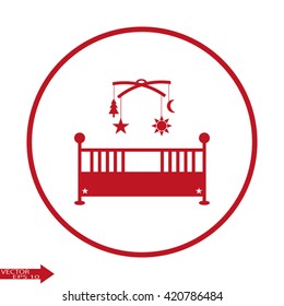 baby cot and carousel Icon