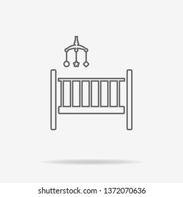Baby cot icon. Vector concept illustration for design.