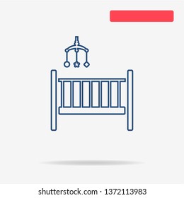 Baby cot icon. Vector concept illustration for design.
