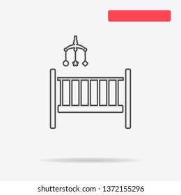 Baby cot icon. Vector concept illustration for design.