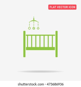 Baby cot icon. Vector concept illustration for design.