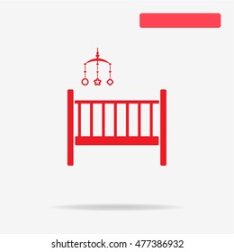 Baby cot icon. Vector concept illustration for design.