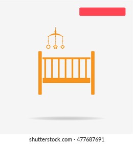 Baby cot icon. Vector concept illustration for design.