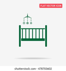 Baby cot icon. Vector concept illustration for design.