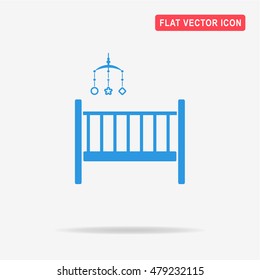 Baby cot icon. Vector concept illustration for design.