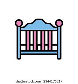 Baby Cot Icon Vector Illustration