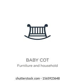 Baby cot icon vector. Trendy flat baby cot icon from furniture and household collection isolated on white background. Vector illustration can be used for web and mobile graphic design, logo, eps10