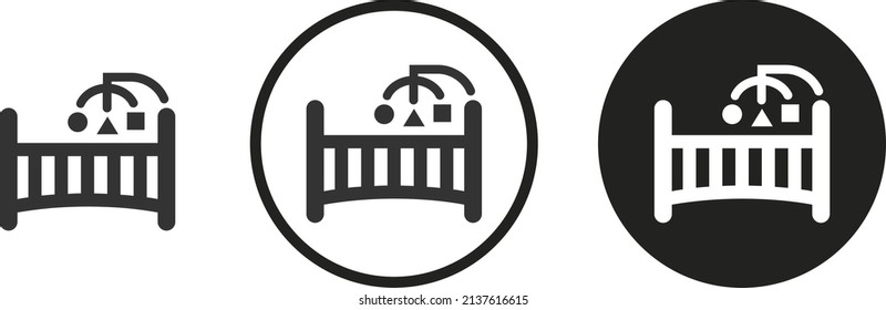 Baby cot icon . web icon set .vector illustration