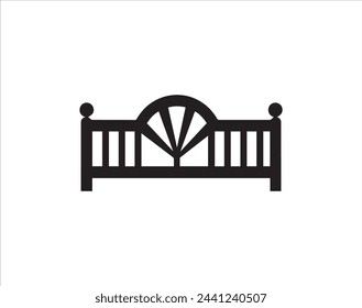 Ilustración del vector de la cuna del bebé sobre fondo blanco. Vector negro set icono cama cuna.