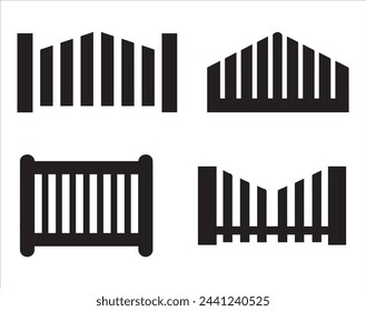 Baby cot vector illustration on white background. Vector black set icon crib bed. Isolated black set icon