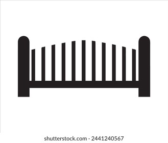 Ilustración del vector de la cuna del bebé sobre fondo blanco. Vector negro set icono cama cuna.