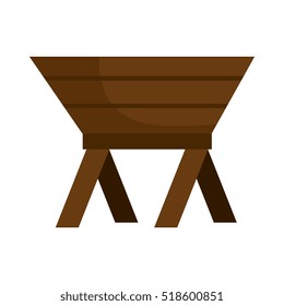 Baby Cot Of Wood Manger Icon