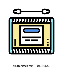 baby cotton swabs color icon vector. baby cotton swabs sign. isolated symbol illustration