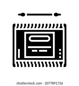 baby cotton swabs glyph icon vector. baby cotton swabs sign. isolated contour symbol black illustration