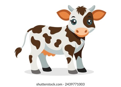 Baby Cow flat animal vector pro style illustration