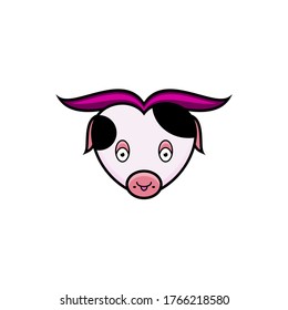 Baby cow with flat style design vector
