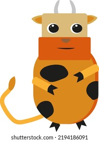 Baby cow, illustration, vector on a white background.