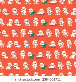 Baby cow vector cartoon seamless pattern background for wallpaper, wrapping, packing, and backdrop.