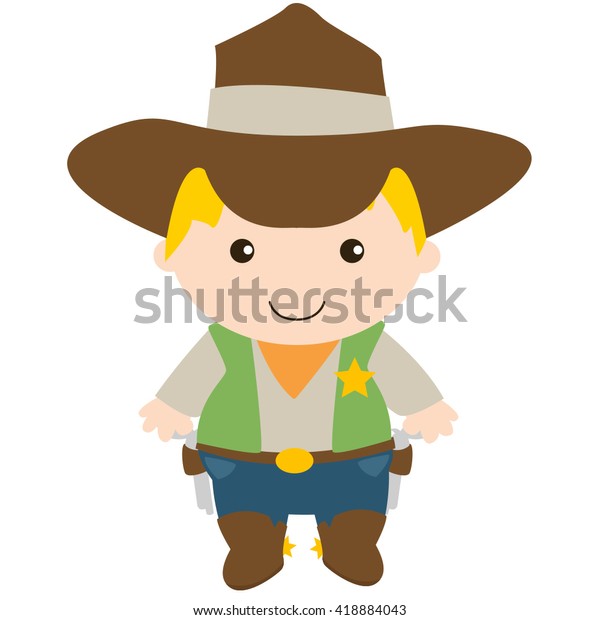 Baby Cowboy Stock Vector (Royalty Free) 418884043