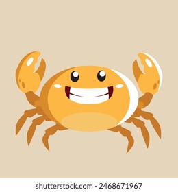 Baby Crab vector with detailed illustration of light and shadow