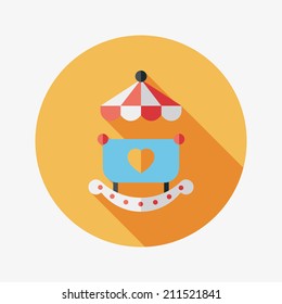 baby cradle bed flat icon with long shadow,eps10