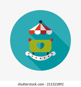 baby cradle bed flat icon with long shadow,eps10